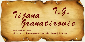 Tijana Granatirović vizit kartica